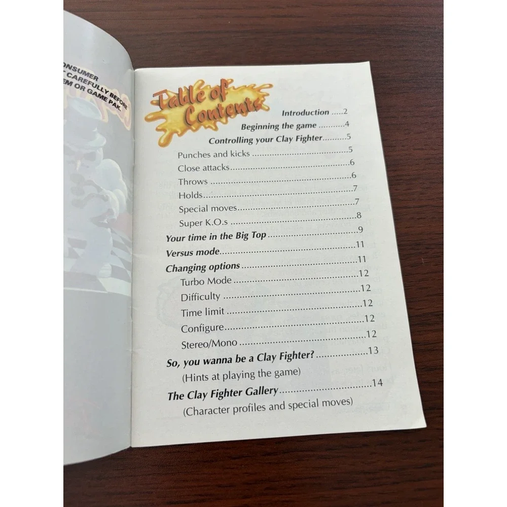 Clay Fighter SNES INSTRUCTION MANUAL ONLY Nintendo Interplay